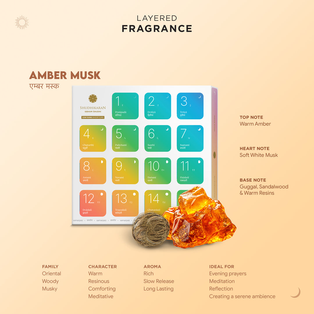 Amber Musk Cow Dung Dhoop Cups