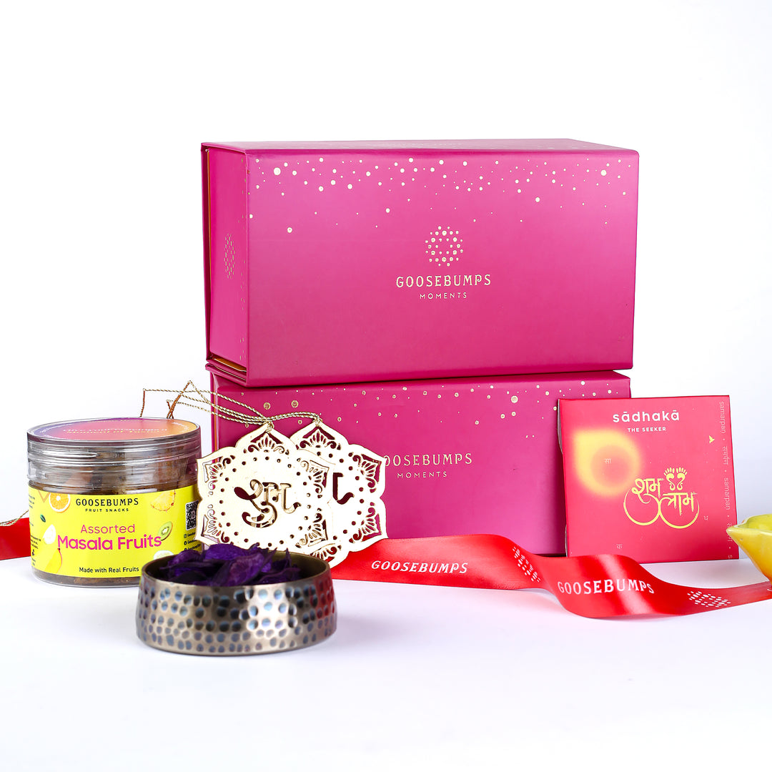 Carnival Gift Box of Masala Fruits, Diya & Décor
