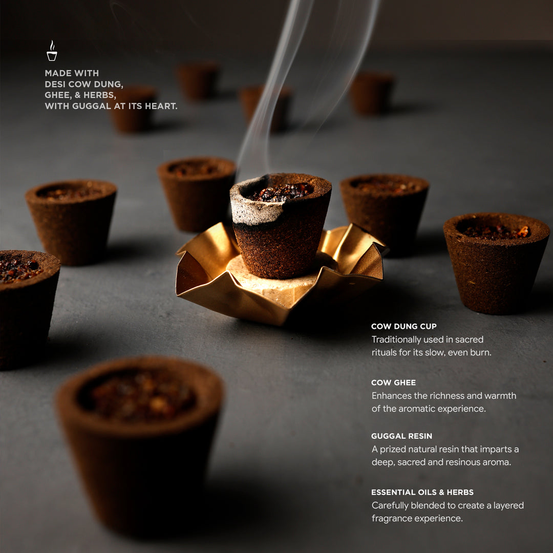 Kesar Kasturi Cow Dung Dhoop Cups