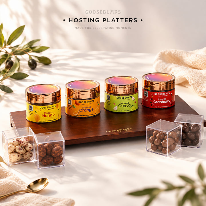 Hosting Platter of Masala Fruits & Choco Dragees - 800GMs