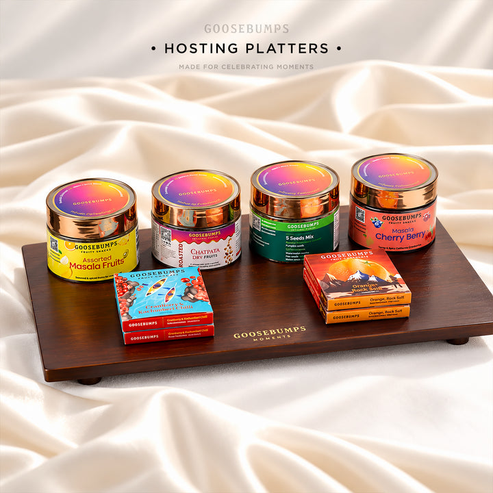 Hosting Platter of Fruits, Seeds and Chocolates - 588 GMs