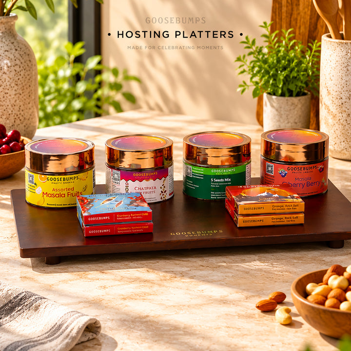 Hosting Platter of Fruits, Seeds and Chocolates - 588 GMs