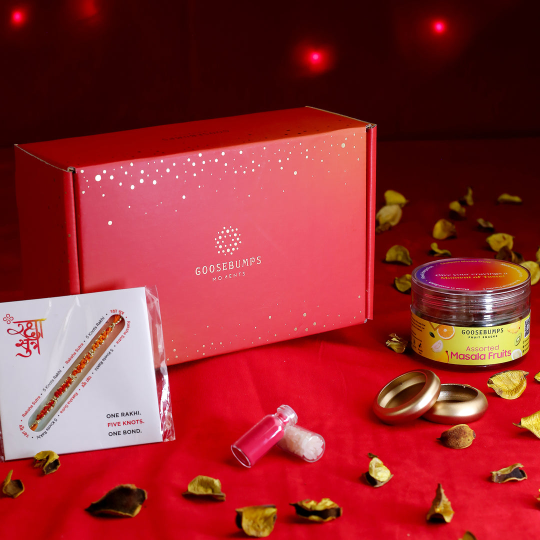 Raksha Bandhan Masala Fruits, Rakhi & Tilak Gift Box