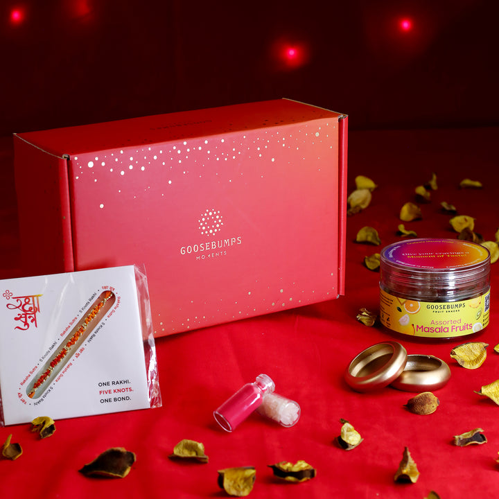 Raksha Bandhan Masala Fruits, Rakhi & Tilak Gift Box