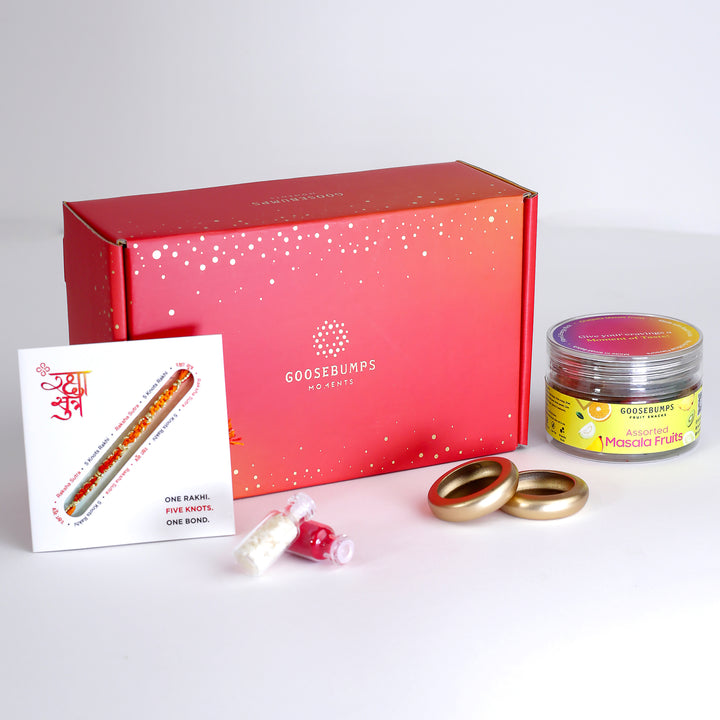 Raksha Bandhan Masala Fruits, Rakhi & Tilak Gift Box