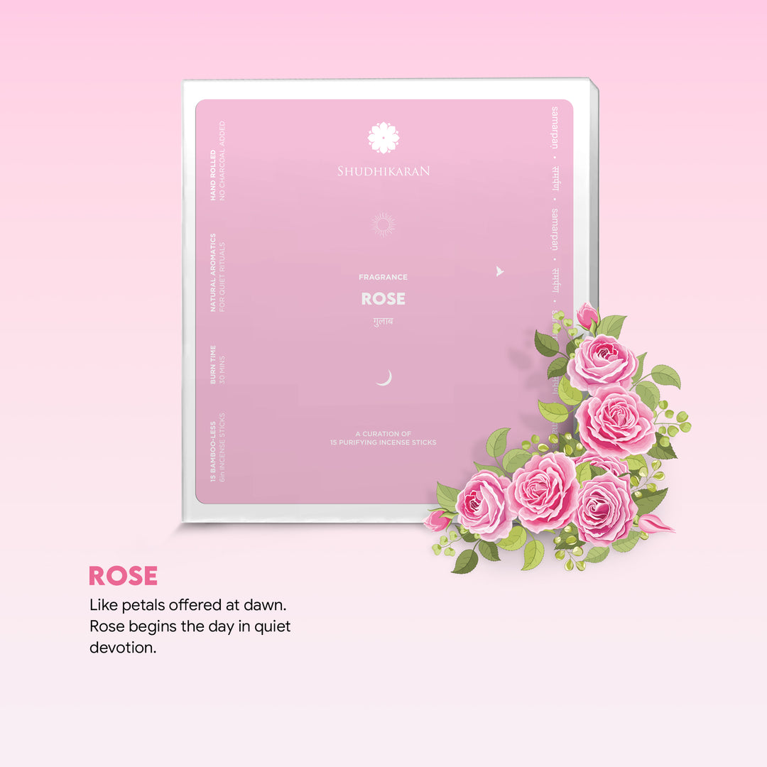 Rose Bamboo-Less Incense Pack